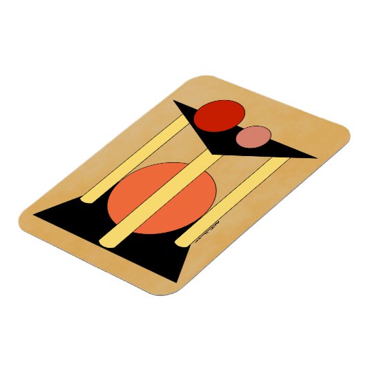 Abstracte platformen, pilaren en cirkels magneet (Linkerzijde)