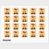 Abstracte platforms, pilaren en cirkels vierkante sticker (Vel)
