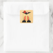 Abstracte platforms, pilaren en cirkels vierkante sticker (Tas)