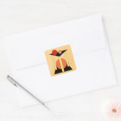 Abstracte platforms, pilaren en cirkels vierkante sticker (Envelop)