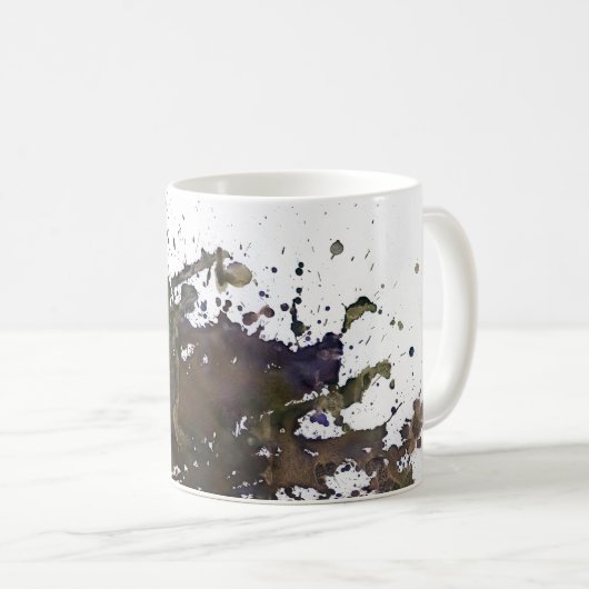 Abstracte platter in bruin koffiemok (Voorkant rechts)
