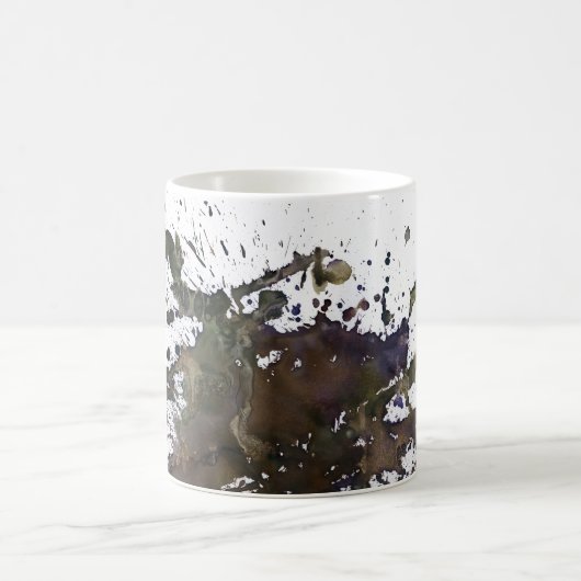 Abstracte platter in bruin koffiemok (Center)