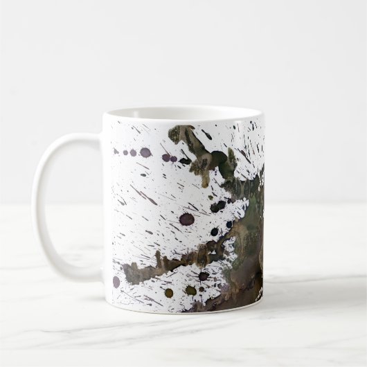 Abstracte platter in bruin koffiemok (Links)