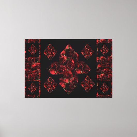 Abstracte Plus Sign Red Canvas Art Afdruk (Voorkant)
