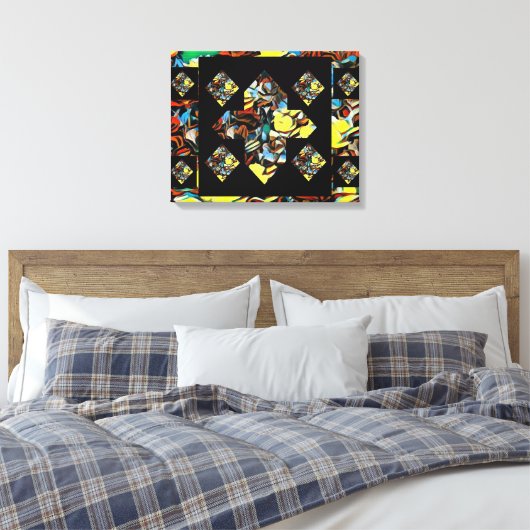 Abstracte Plus-tekenanjerandoek Kunst met dromen Canvas Afdruk (Insitu (Slaapkamer))