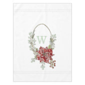 Abstracte Poinsettia Monogram Holiday Tablecloth Tafelkleed (Voorkant)