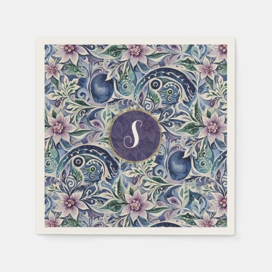 Abstracte Poinsettia Winter Wild Servet (Voorkant)