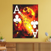 Abstracte Poker Aces - Clubs van Teo Alfonso 2 van Canvas Afdruk (Insitu (Woonkamer))