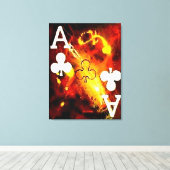 Abstracte Poker Aces - Clubs van Teo Alfonso 2 van Canvas Afdruk (Insitu (Houten vloer))