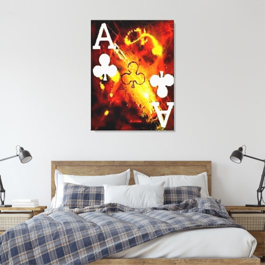 Abstracte Poker Aces - Clubs van Teo Alfonso 2 van Canvas Afdruk (Insitu (Slaapkamer))