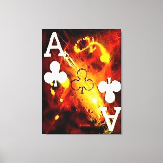 Abstracte Poker Aces - Clubs van Teo Alfonso 2 van Canvas Afdruk (Voorkant)