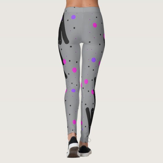Abstracte Polka Dot Leggings (Achterkant)