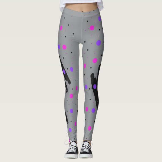 Abstracte Polka Dot Leggings (Voorkant)