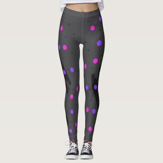 Abstracte Polka Dot Leggings (Voorkant)