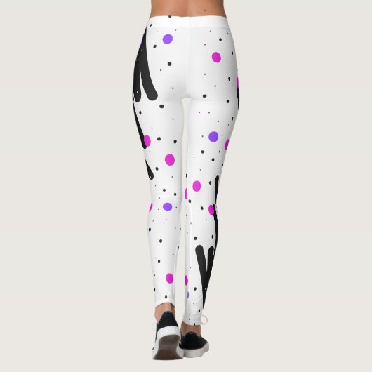 Abstracte Polka Dot Leggings (Achterkant)