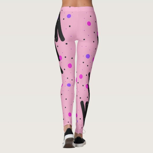Abstracte Polka Dot Leggings (Achterkant)