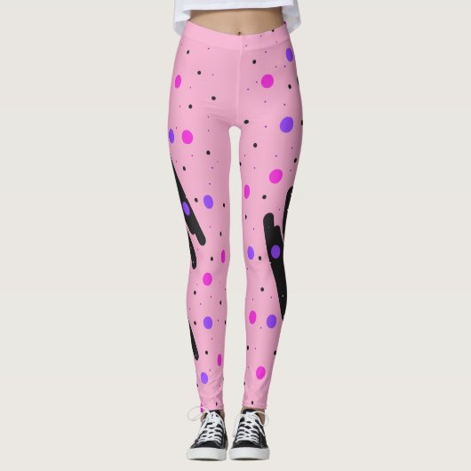 Abstracte Polka Dot Leggings (Voorkant)