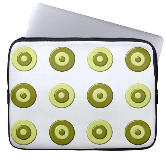 abstracte polka stippen. laptop sleeve (Voorkant)