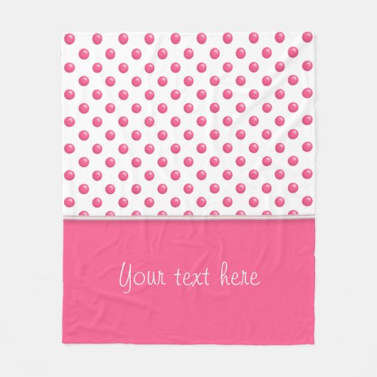 Abstracte polka stipt roze texture.Text. Fleece Deken (Voorkant)