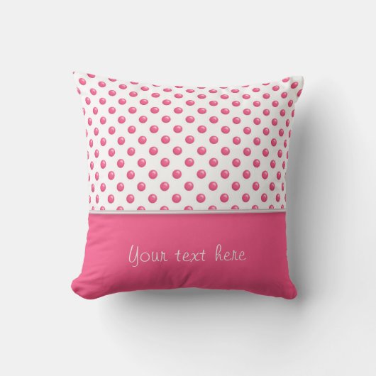 Abstracte polka stipt roze texture.Text. Kussen (Voorkant)