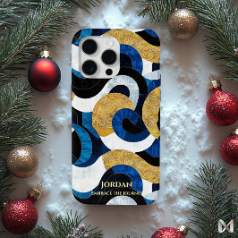 Abstracte Polynesische golven – kunstzinnige ritme iPhone 15 Pro Max Hoesje