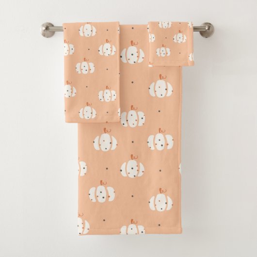 Abstracte Pompoen Patroon Badhanddoek Set Bad Handdoek (Insitu)