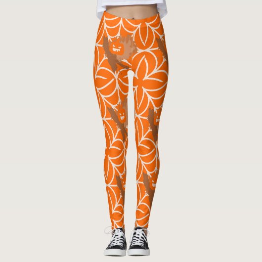 Abstracte pompoenLeggings Leggings (Voorkant)