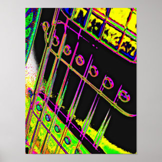 Abstracte Pop Art Guitar Poster Man Cave Decor