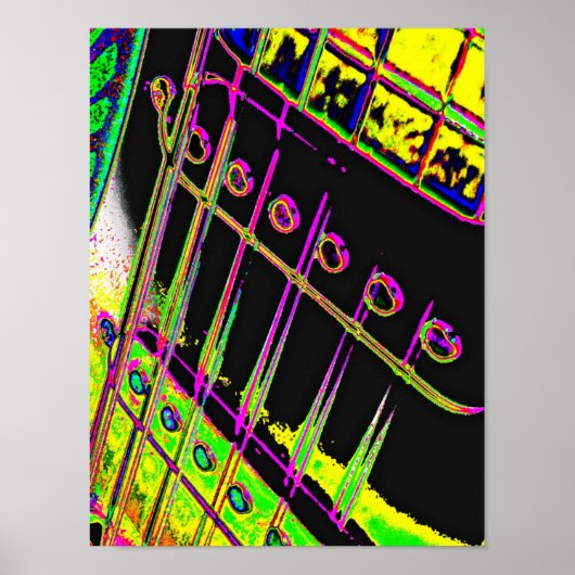 Abstracte Pop Art Guitar Poster Man Cave Decor (Voorkant)