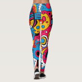 Abstracte Pop Art Naadloos Patroon Leggings (Achterkant)