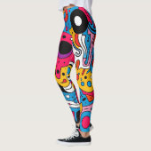 Abstracte Pop Art Naadloos Patroon Leggings (Links)
