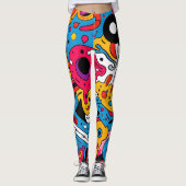 Abstracte Pop Art Naadloos Patroon Leggings (Voorkant)