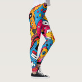 Abstracte Pop Art Naadloos Patroon Leggings (Rechts)