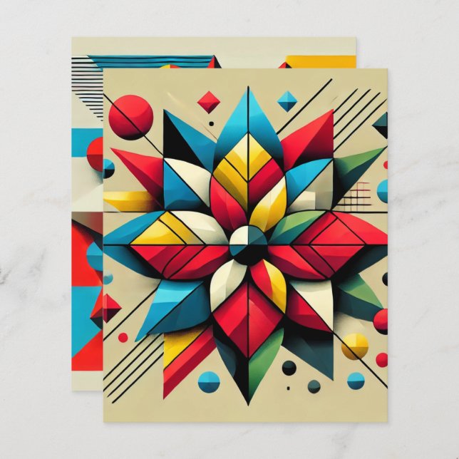 Abstracte Pop Art Poinsettia Scrapbook Paper (Voorkant / Achterkant)