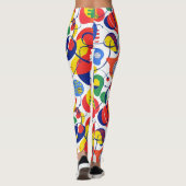 Abstracte Pop Art Primaire Kleurenpatroon Leggings (Achterkant)