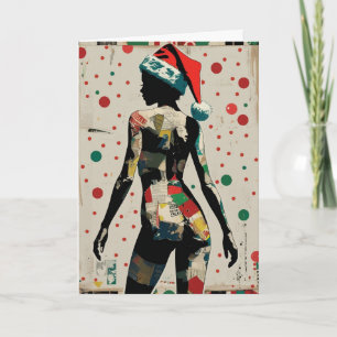 Abstracte Pop Art Vrouw Kerstkaart Maatwerk Kaart
