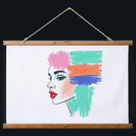 Abstracte Pop Art Woman Tapestry Hangend Wandkleed<br><div class="desc">Voeg een levendige en moderne touch toe aan uw ruimte met dit opvallende wandtapijt. Met een gestileerd profiel van een vrouw met gedurfde make-up en abstracte kleurblokken voor haar, combineert dit stuk mode-illustratie met een gevoeligheid voor pop art. De schetsmatige, getextureerde lijnen voegen een unieke artistieke flair toe aan dit...</div>