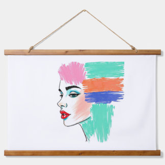 Abstracte Pop Art Woman Tapestry Hangend Wandkleed