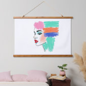 Abstracte Pop Art Woman Tapestry Hangend Wandkleed (Slaapkamer)