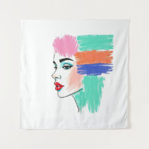 Abstracte Pop Art Woman Tapestry