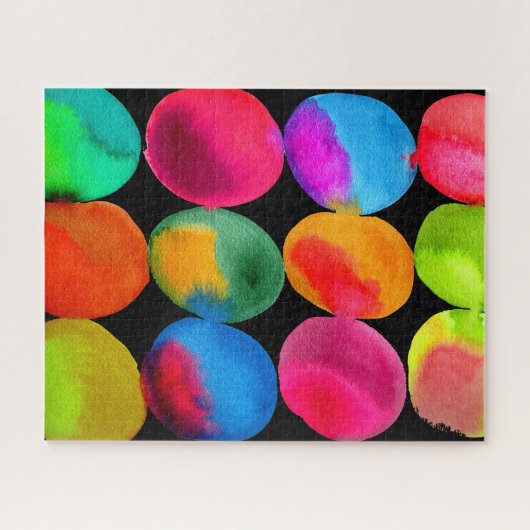 Abstracte pop, kleurenvlekken legpuzzel (Horizontaal)