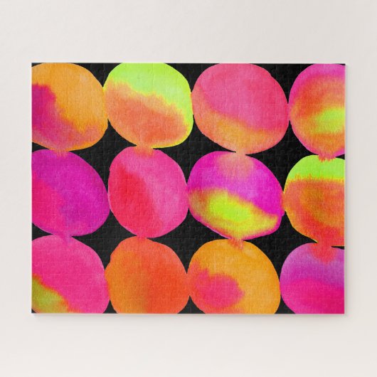 Abstracte pop, kleurenvlekken legpuzzel (Horizontaal)