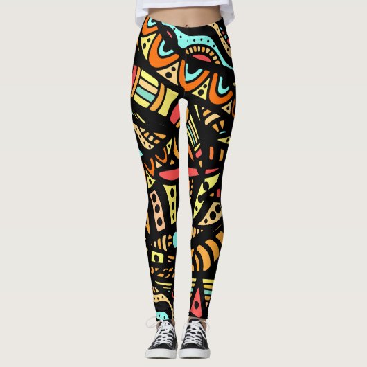 Abstracte Pop Mode Leggings (Voorkant)