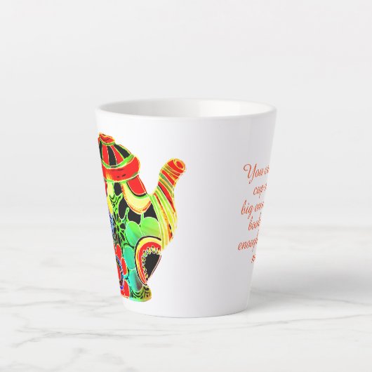 Abstracte Pop theepot C.S. Lewis tea en boek citaa Latte Mok (Voorkant)