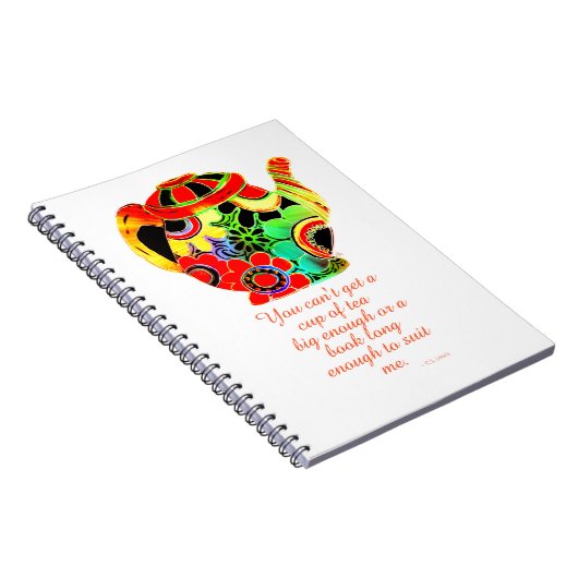 Abstracte Pop theepot C.S. Lewis tea en boeken cit Notitieboek (Rechterzijde)