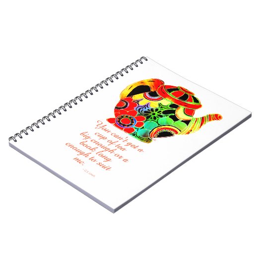 Abstracte Pop theepot C.S. Lewis tea en boeken cit Notitieboek (Linkerzijde)