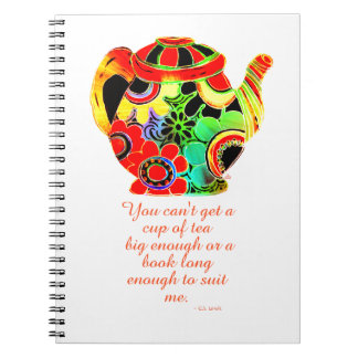 Abstracte Pop theepot C.S. Lewis tea en boeken cit Notitieboek