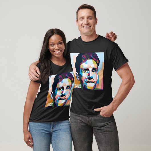 Abstracte popart George Orwell in WPAP T-shirt (Unisex)