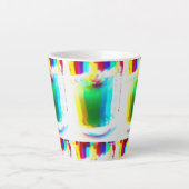 Abstracte Popart Primaire Regenboog Drink Latte Mo Mok (Voorkant)
