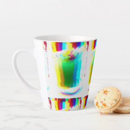 Abstracte Popart Primaire Regenboog Drink Latte Mo Mok